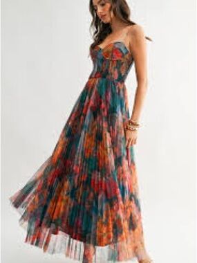 Hutch Floral Pleated Maxi Dress - Multicolor